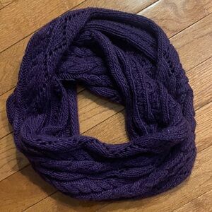 Michael Kors Purple Cable Knit Infinity Scarf Cozy Chunky Winter OS